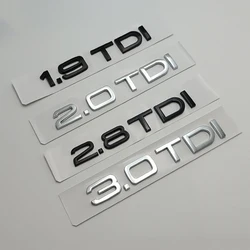 3D ABS Chrome Logo 1.9 2.0 2.8 3.0 TDI Emblem Rear Trunk Boot LETTERING Badge Sticker For A4 S4 A5 S5 A6 C6 A7 Accessories