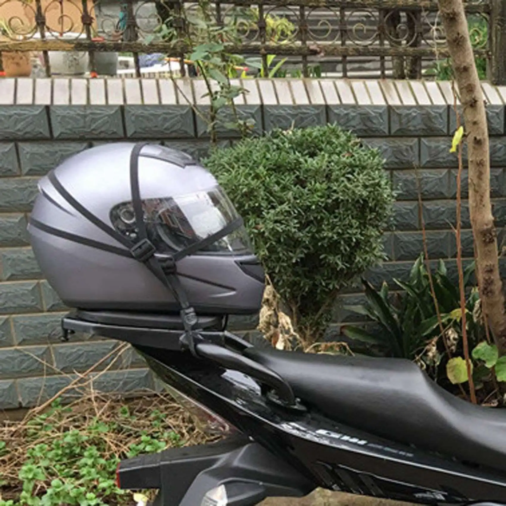 AASS-4X Motorcycle Luggage Rope Sports Tank Net Helmet Bag Sundries Cover Network Tail Frame Helmet Strap 2 Hooks