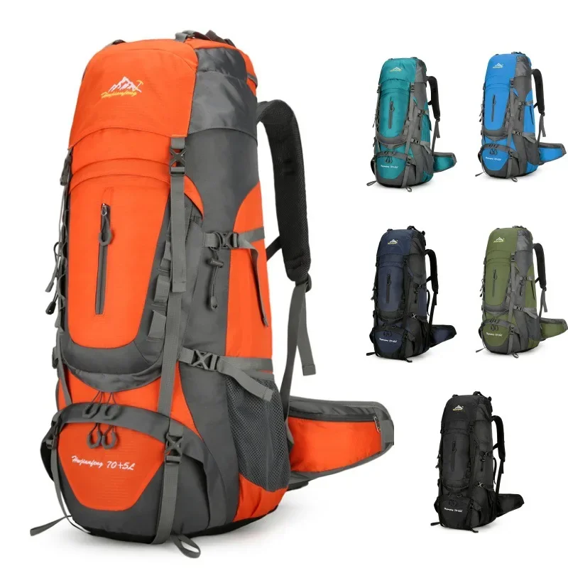 Mochila impermeable de gran capacidad para senderismo, 70 + 5 litros, resistente al desgaste, para viajes, Camping al aire libre, deportes nuevos, montañismo