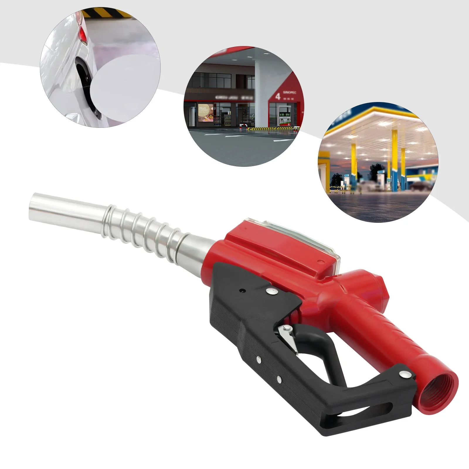 

AC-15A Aluminum Alloy Oil Gun Nozzle,1.5m/3h Flow Rate,2.43lbs Fuel Nozzle, Refueling Nozzle for Factories Gas Stations