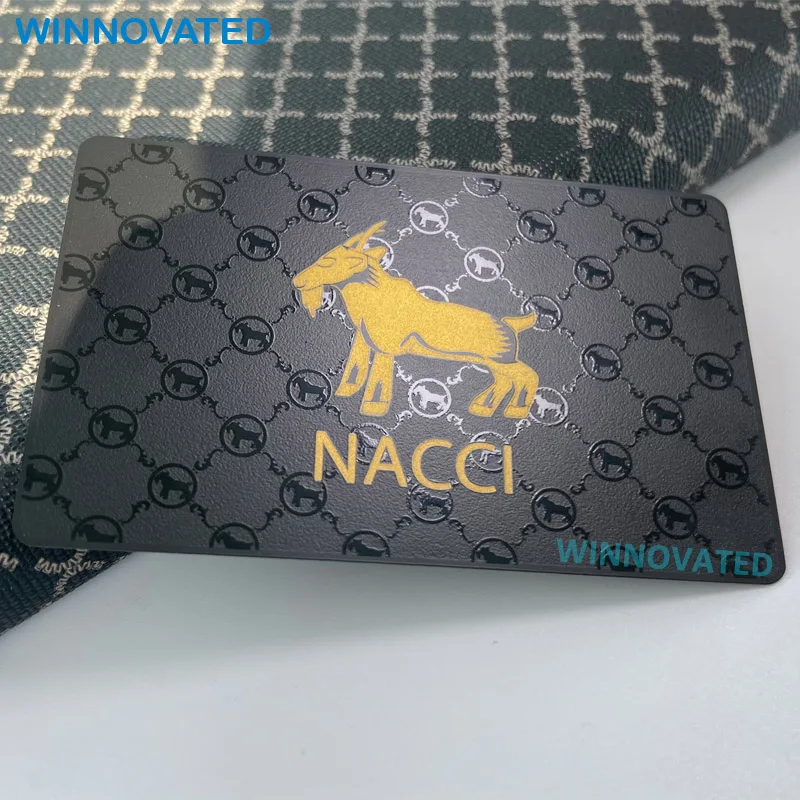 10 0.pieces.CustomCut Out Metallic Golden Metal Mirror Finsh Cards with Bar code