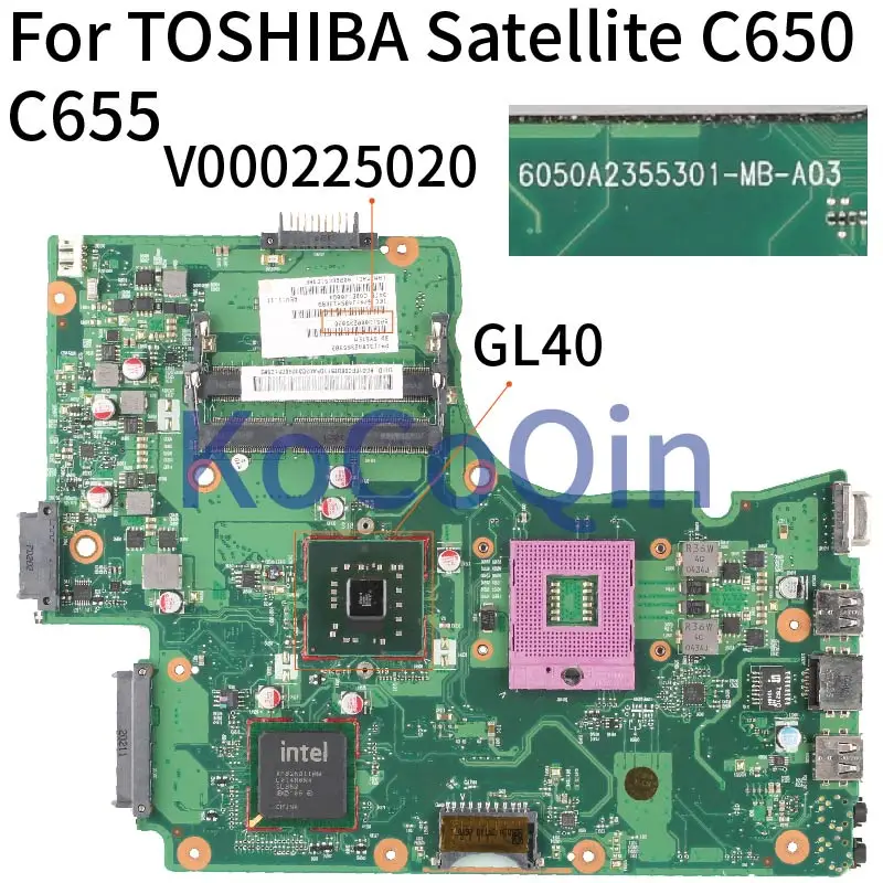

For Toshiba Satellite C650/C655 Notebook Mainboard 6050A2355301-MB-A03 GL40 DDR3 Laptop Motherboard Tested