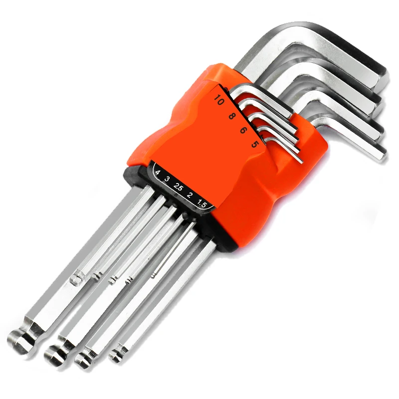 8PCS/9PCS L Type Double-End Screwdriver Hex Wrench Set Allen Key Hexagon Flat Ball Torx Star Head Spanner Key Set Hand Tools