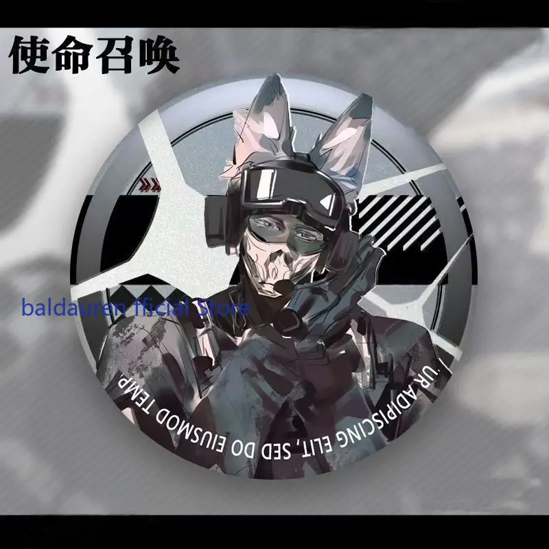 أنيمي نداء الواجب المحمول شبح كيغان كونيغ تأثيري طوق بروش الملابس شارة ظهره دبابيس مزدوجة فلاش زر هدية عيد ميلاد