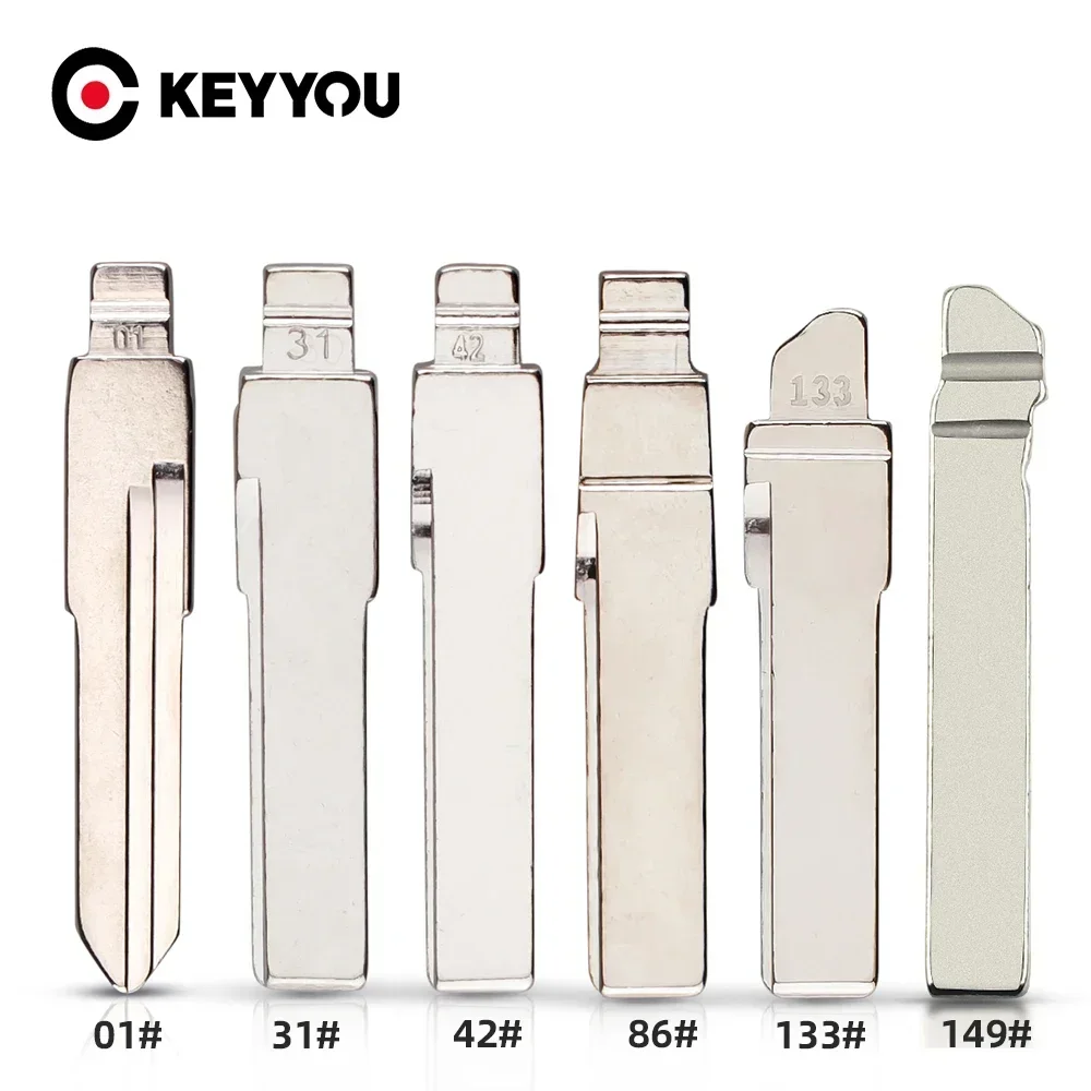 

KEYYOU 10PCS #01 #42 #31 #86 #133 #149 Key Blade For Audi VW Polo Passat B5 Tiguan Golf Santana Bora Seat Skoda Uncut Key Blade