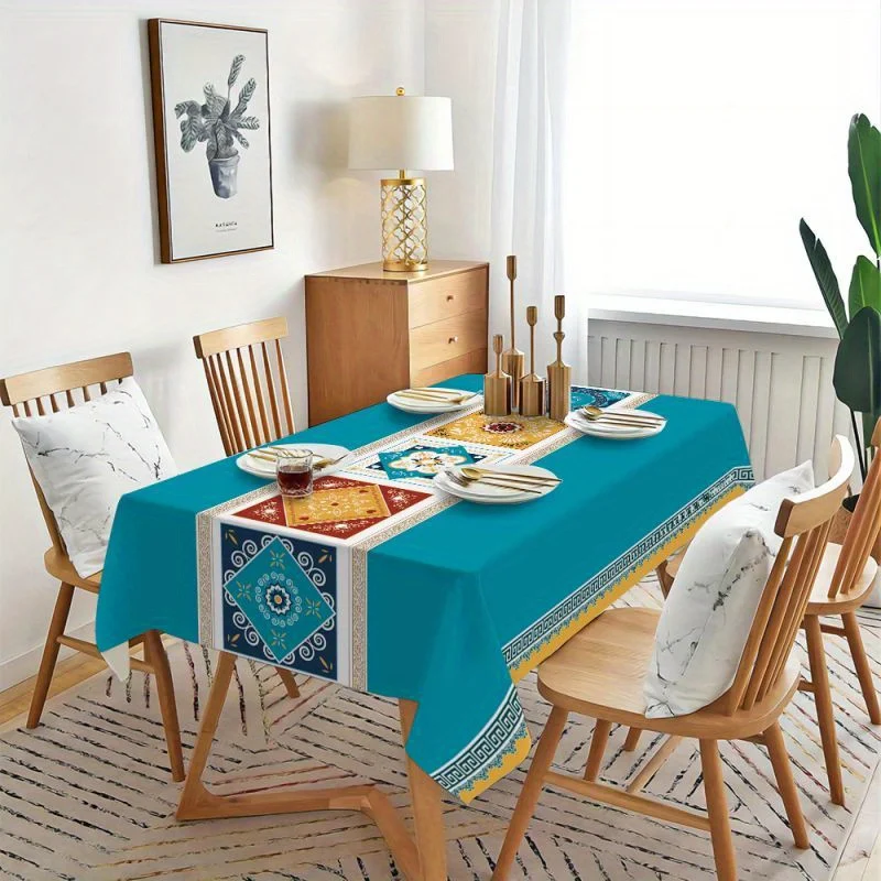 JIT + 1pc polyester tablecloth, simple style tablecloth, suitable for both indoor and outdoor use, suitable for picnicszyc