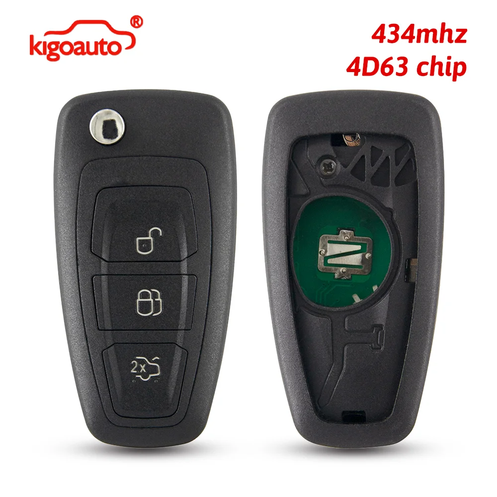 

kigoauto AM5T15K601AD 2036872 car remote flip key 3 button 434mhz FSK with 4D63 chip for Ford Mondeo Focus C-Max S-Max 2011-2015