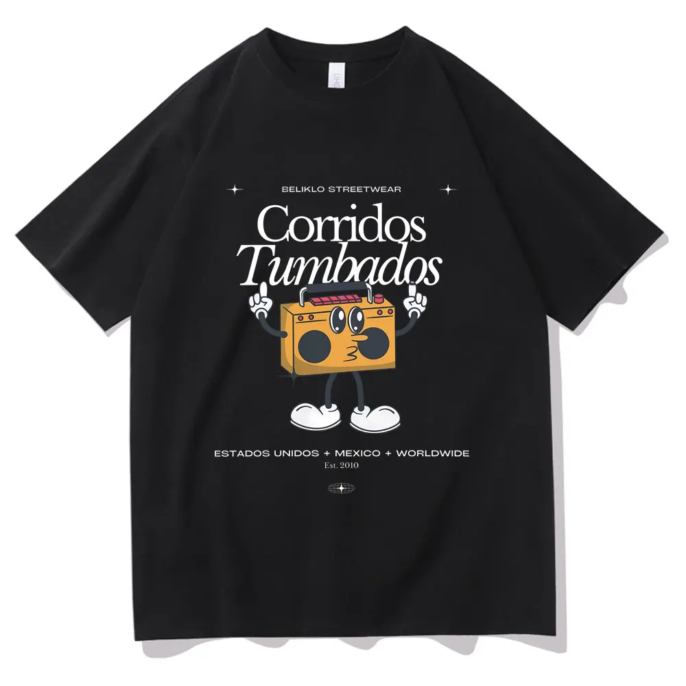 Singer Natanael Cano Corridos Tumbados Graphic Print T-shirts Men Women Fashion Oversized Tshirt Male Hip Hop Vintage Streetwear