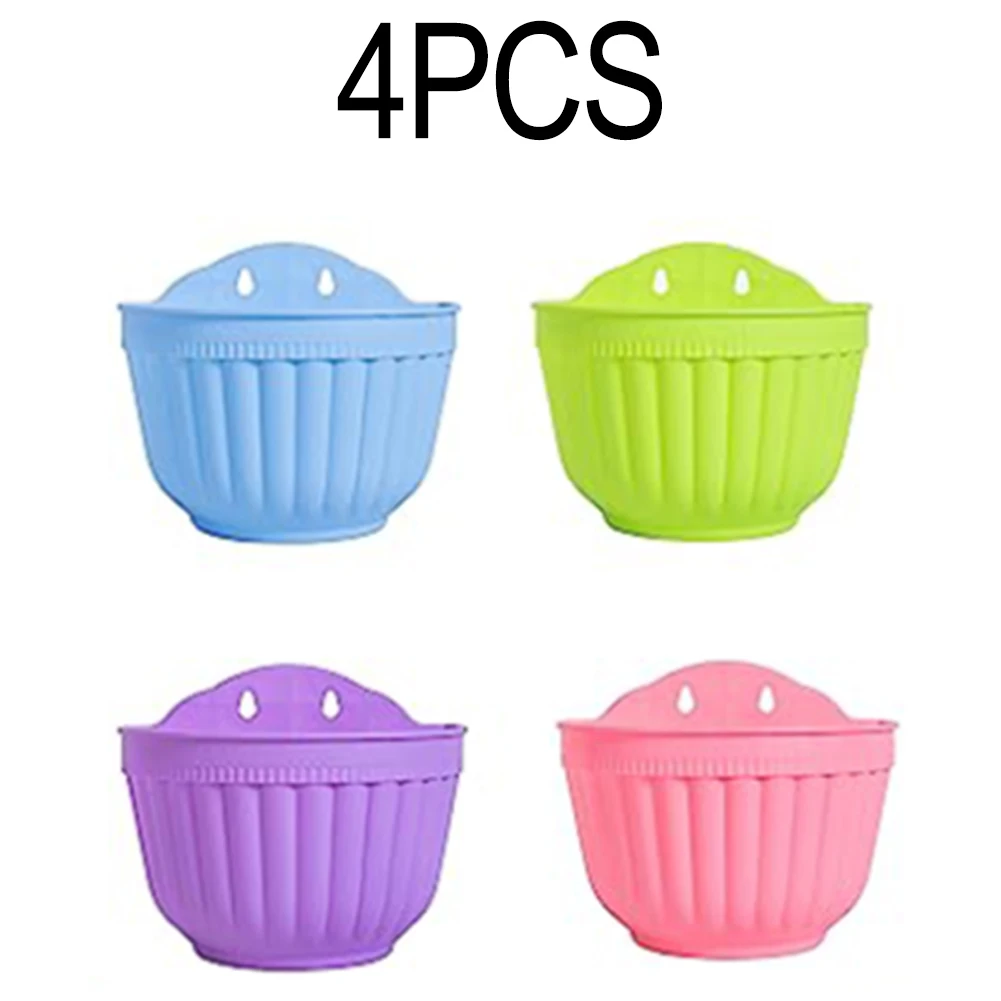 Wall Hanging Resin Pot Colorful Green Plant Semi-Circular Flower Pot With Hook Wall-mounted Flower Pots, Fleshy Green Plant Pots