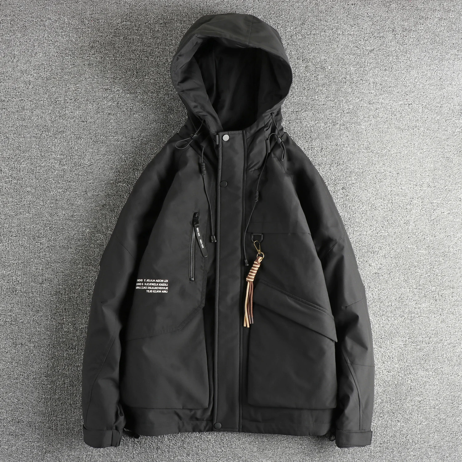 

Зимний новый американский уличный тренд, мужской пуховик с несколькими карманами, толстая теплая уличная куртка