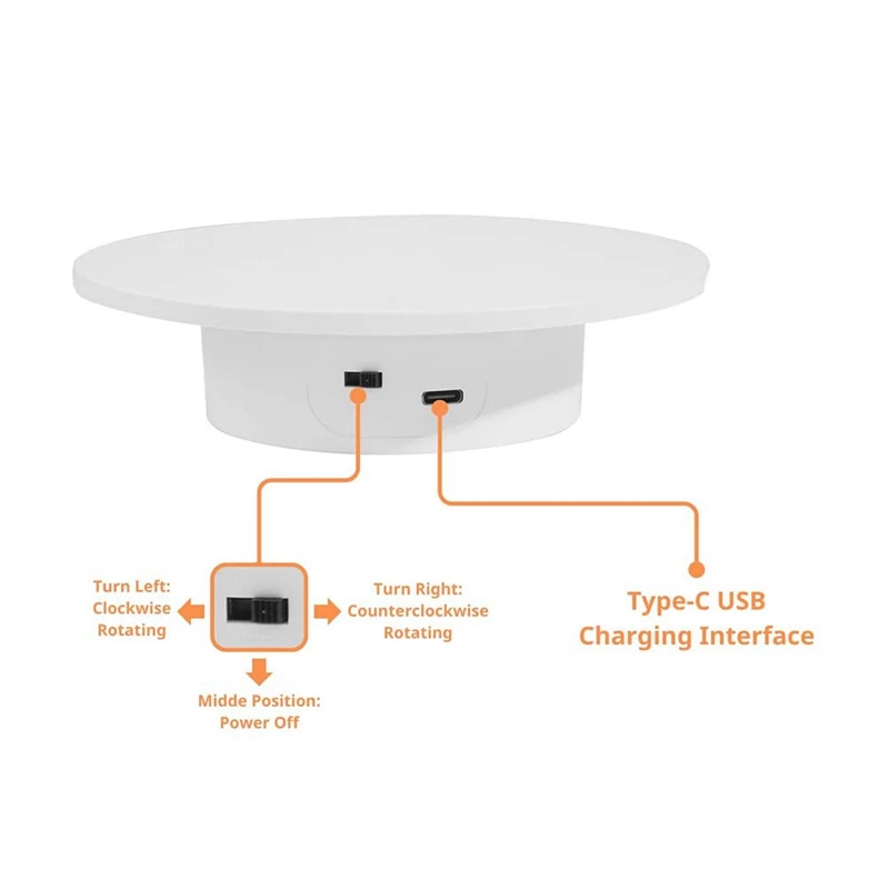 Motorized Rotating Display Stand, 360 Electric Rotary Turntable Base Lazy Susan, Load-Bearing 11Lbs, For Photography