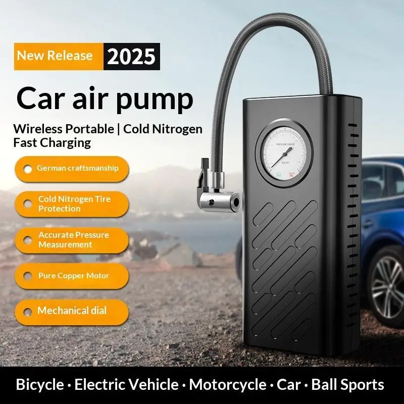 

Tire Inflator Portable Air Compressor With Pointer Pressure Gauge Cordless Tire Inflator Air Pump For Car Bike Motorcycle Ball