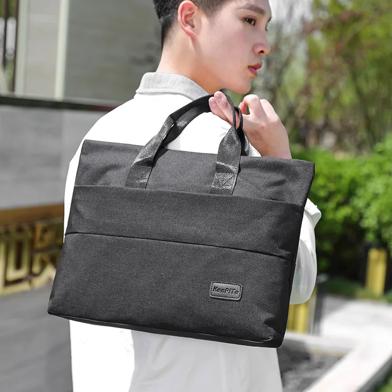 حقيبة كمبيوتر محمول مقاس 14 بوصة، خفيفة الوزن، سعة كبيرة، مقصورات متعددة، مناسبة للرجال والنساء، حقيبة حمل الأعمال #5