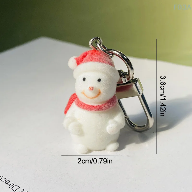 Cute Cartoon Christmas Series Flocking Doll Keychain Plush Santa Claus Little Devil Pendant Phone Chain Car Key Bag Accessories