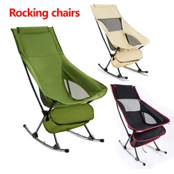 Outdoor Camping Krzesło księżycowe z wysokim oparciem Składany fotel bujany Przenośny fotel wypoczynkowy Camping Beach Fishing Chair