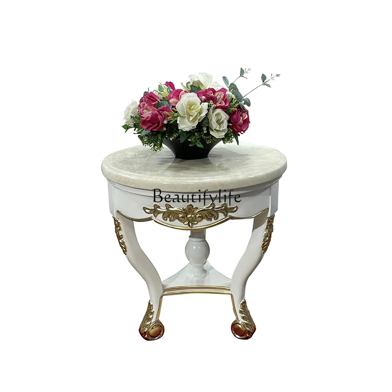 

French solid wood small coffee table, European living room sofa side table