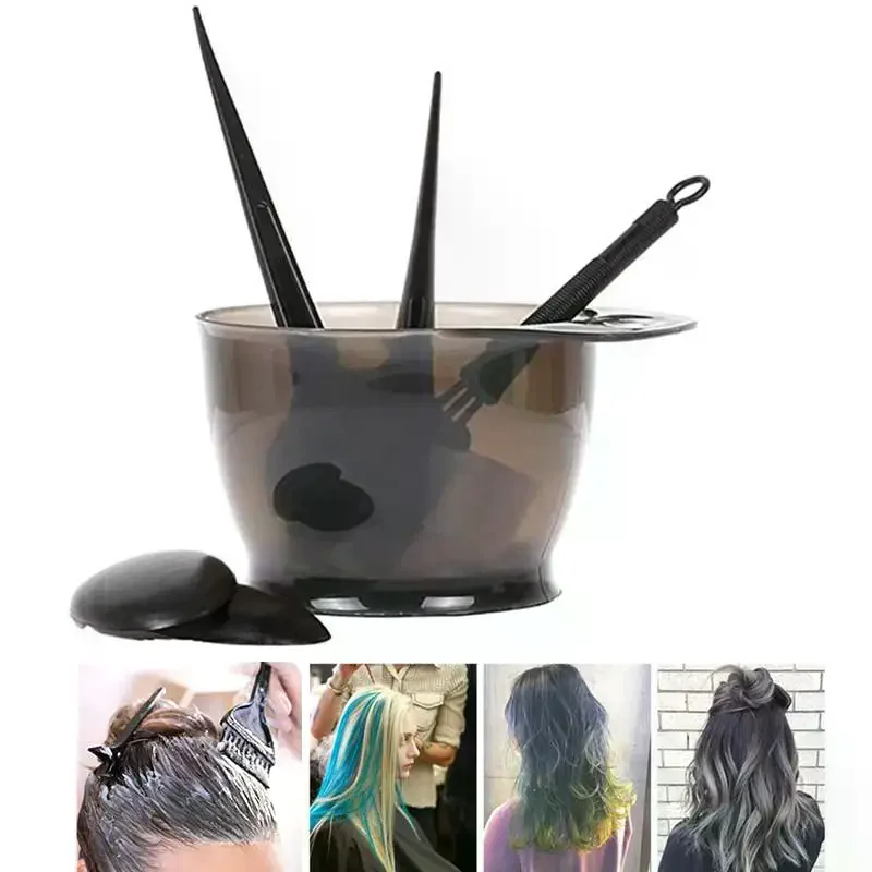 

4/6Pcs Hair Dye Color Brush Bowl Set With Ear Caps Dye Mixer Hair Tint Dying Coloring Applicator Hairdressing Styling Accessorie