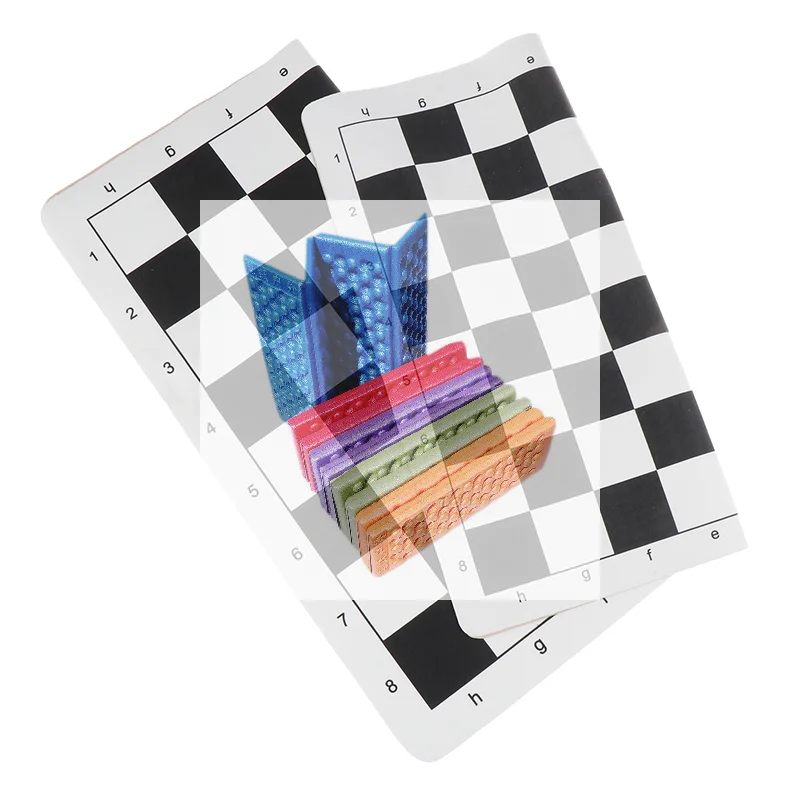 

[LA] 1 шт. Черно-белая портативная шахматная доска из искусственной кожи, 43 см/51 см, для турниров, развивающая игра для детей