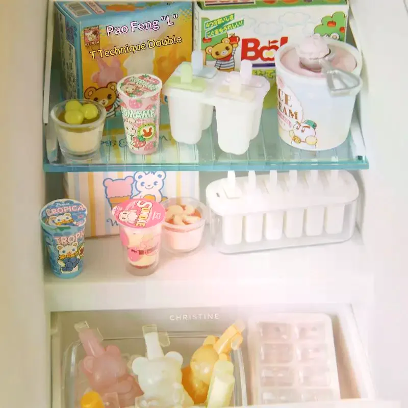 1 Set Doll Accessories 1/6 Dollhouse Miniature Food Play Decoration Mini Handle Popsicle  Box Model Toys