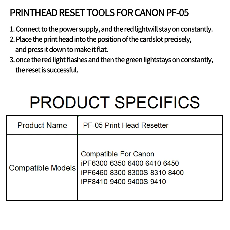 PF 05 PF-05 Printhead resetter for Canon iPF6300 6350 6400 6410 6450 6460 8300 8300S 8310 8400 8410 9400 9400S 9410 PF05 Printer