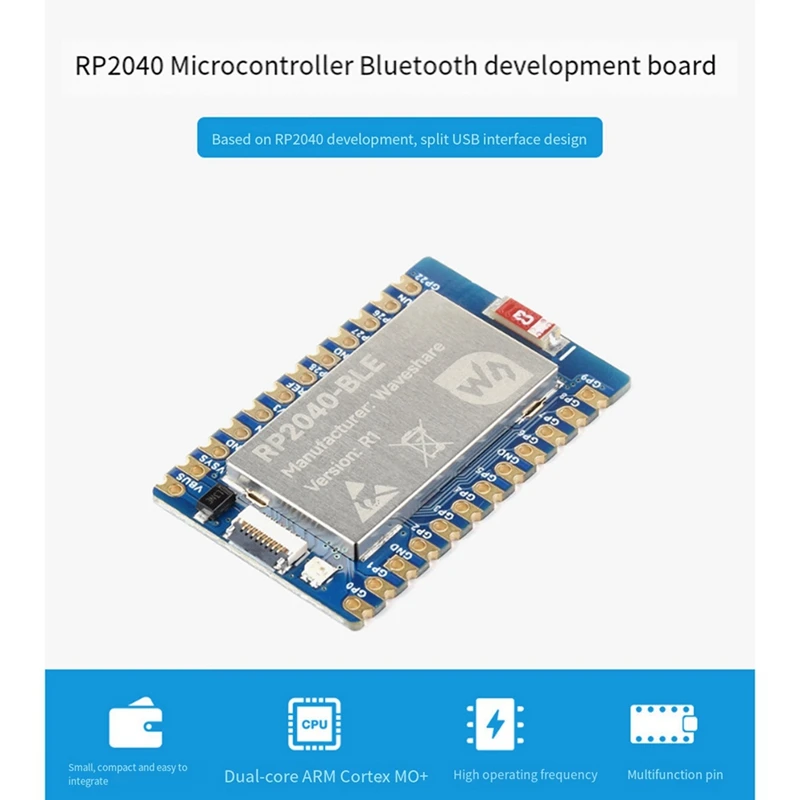 RP2040-BLE Microcontroller Development Board With 133 Mhz Cortex M0+ Processor, Bluetooth 5.1, USB Type-C Port Adapter Durable