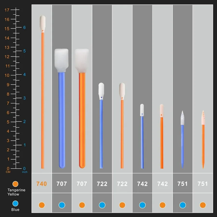 's 6.42'' Gun Cleaning Swabs Long swabs Microfiber Foam swabs 200pcs