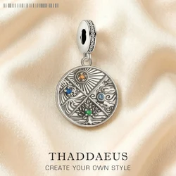 Earth, Water, Air, Fire Elements 925 Sterling Silver Dangle Charm Pendant Women Men Fine Jewelry