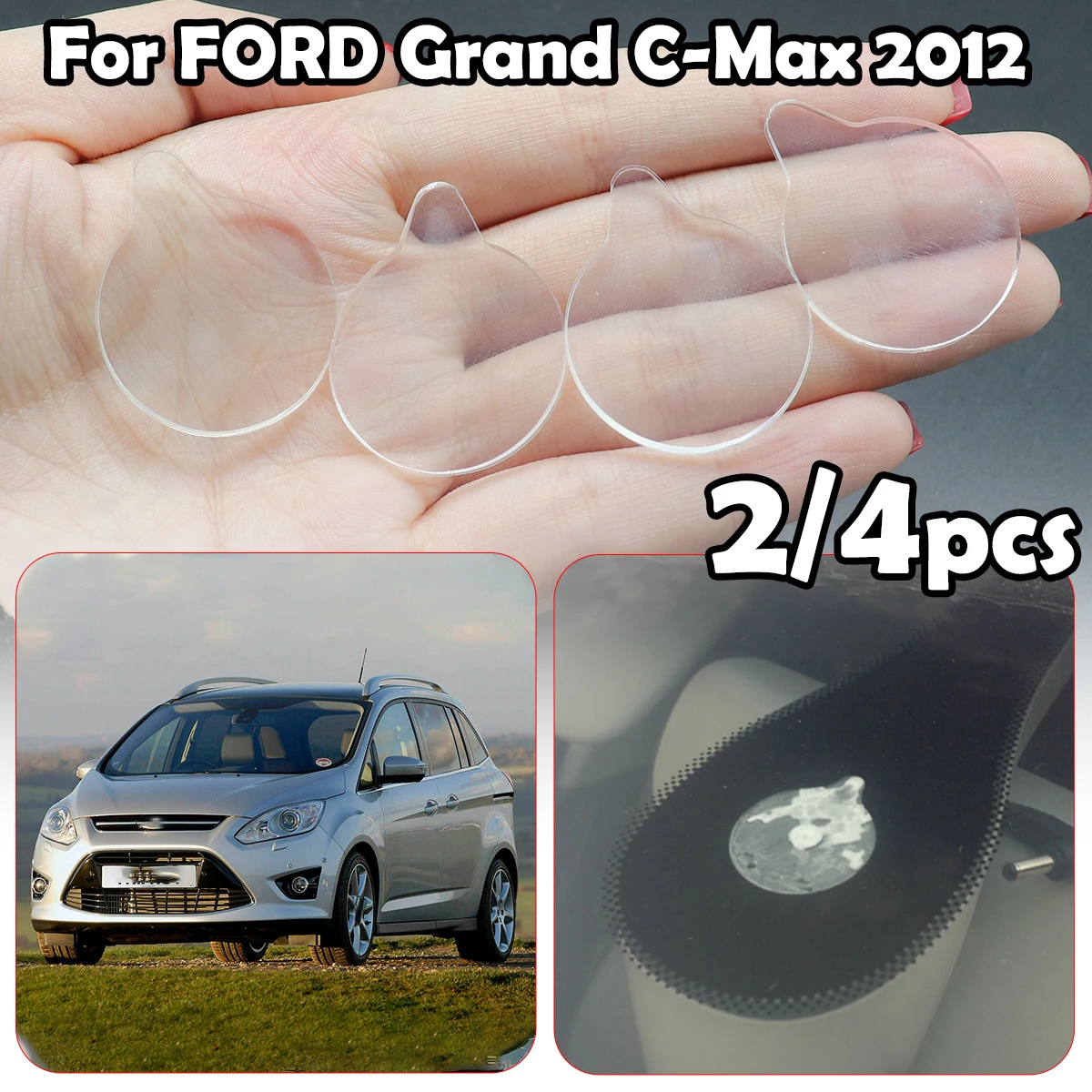 

Rain Light Sensor Gel Pad For FORD Grand C-Max 2012 Adhesive Film Silicone Cushion Windscreen Chip Repair Kit Fix Tape 4E0955609