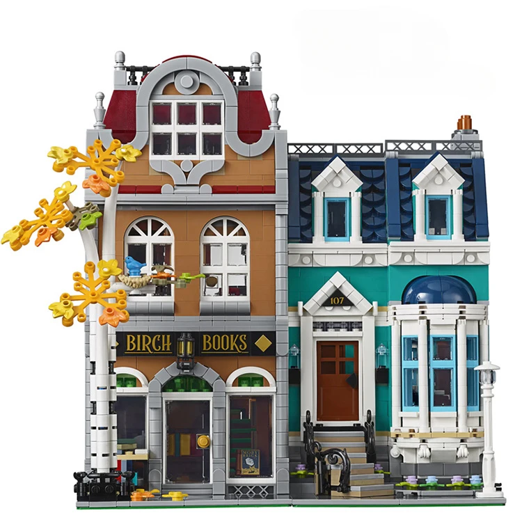 Mit MINI-Figuren, Buchhandlung, Spielzeug, Buchhandlung, Architektur, Stadt, Street View, Bausteine,