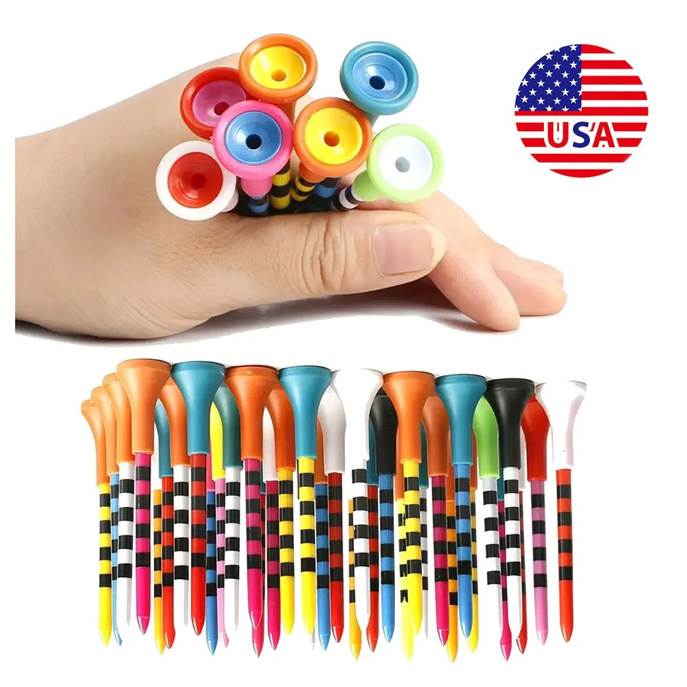 

83mm/70mm Professional Golf Tee Holder 50PCS Color Unbreakable Reduce Friction Side Spin Golf Course Use Golf Accessories