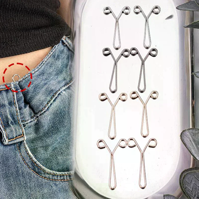 

Tighten Waist Buckle U-shaped Adjustable Snap Button Jeans Buttons No Trace Pants Clips Clothing Accessories Tool