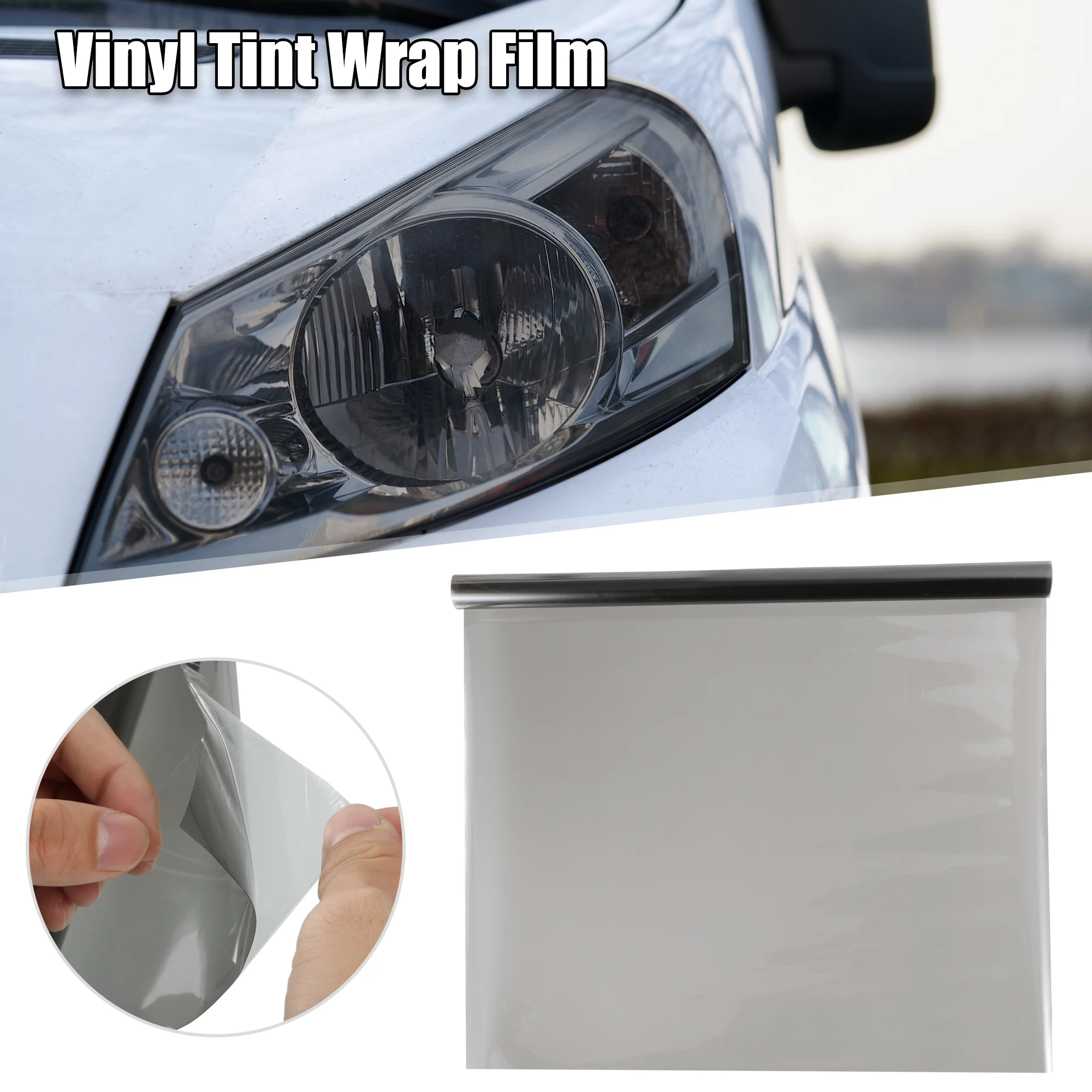 Uxcell 1 Set Car Headlight Taillight Fog Light Vinyl Tint Wrap Film Protection with Scraper Utility Knife