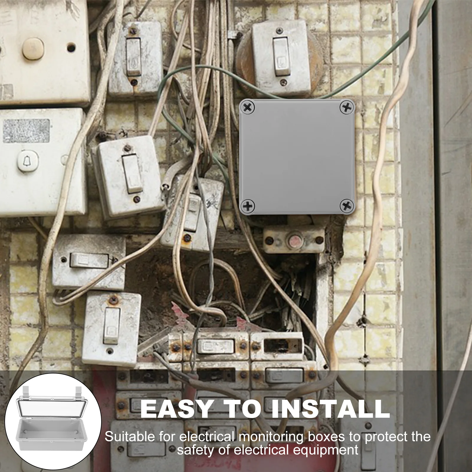 Waterproof Junction Box Outdoor Extension Cord Cover for Garden Power Tools ABS White Cable Protector