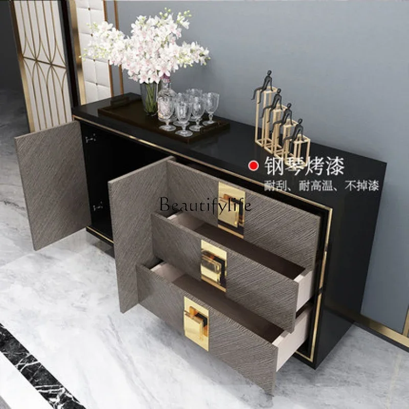 

yj19 Hong Kong-style light luxury dining side cabinet modern simple bedroom storage post-modern foyer entrance cabinet