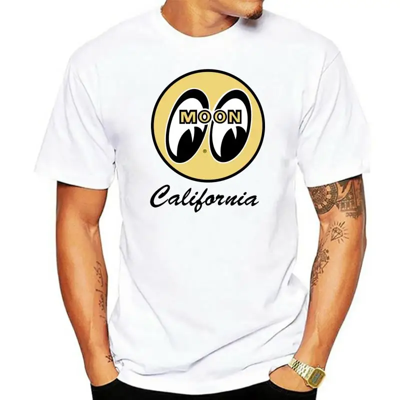 Men'S Mooneyes Moon Equipped California Script Logo T Shirt White Cotton Tm141Wh Tshirt Male Hip Hop