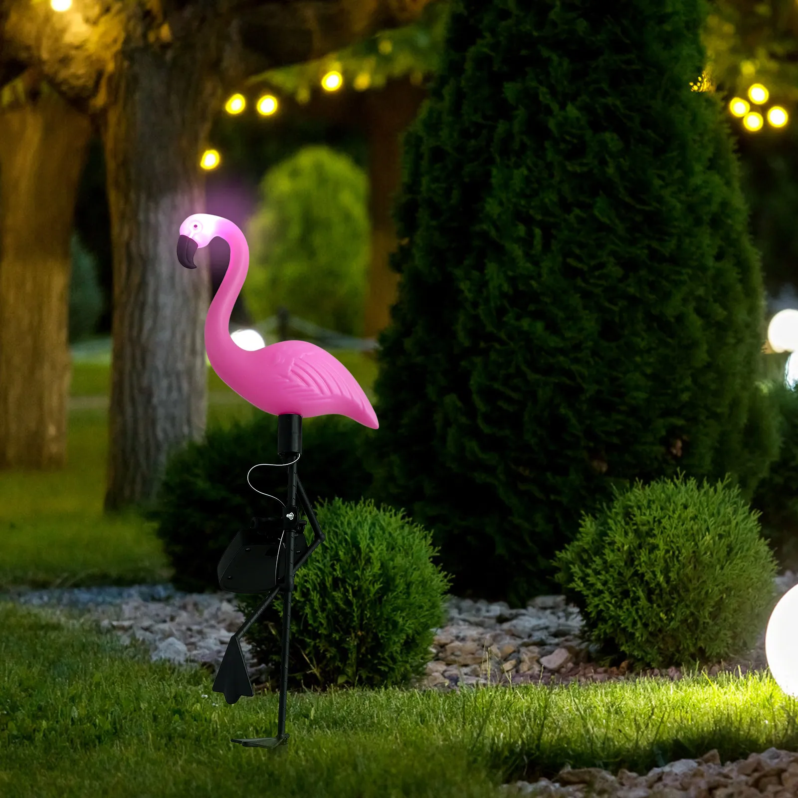

Flamingo Lamp Outdoor Decorative Solar Powered LED Garden Stake Lights Waterproof IP44 Yard L Balcony Lawn Solar