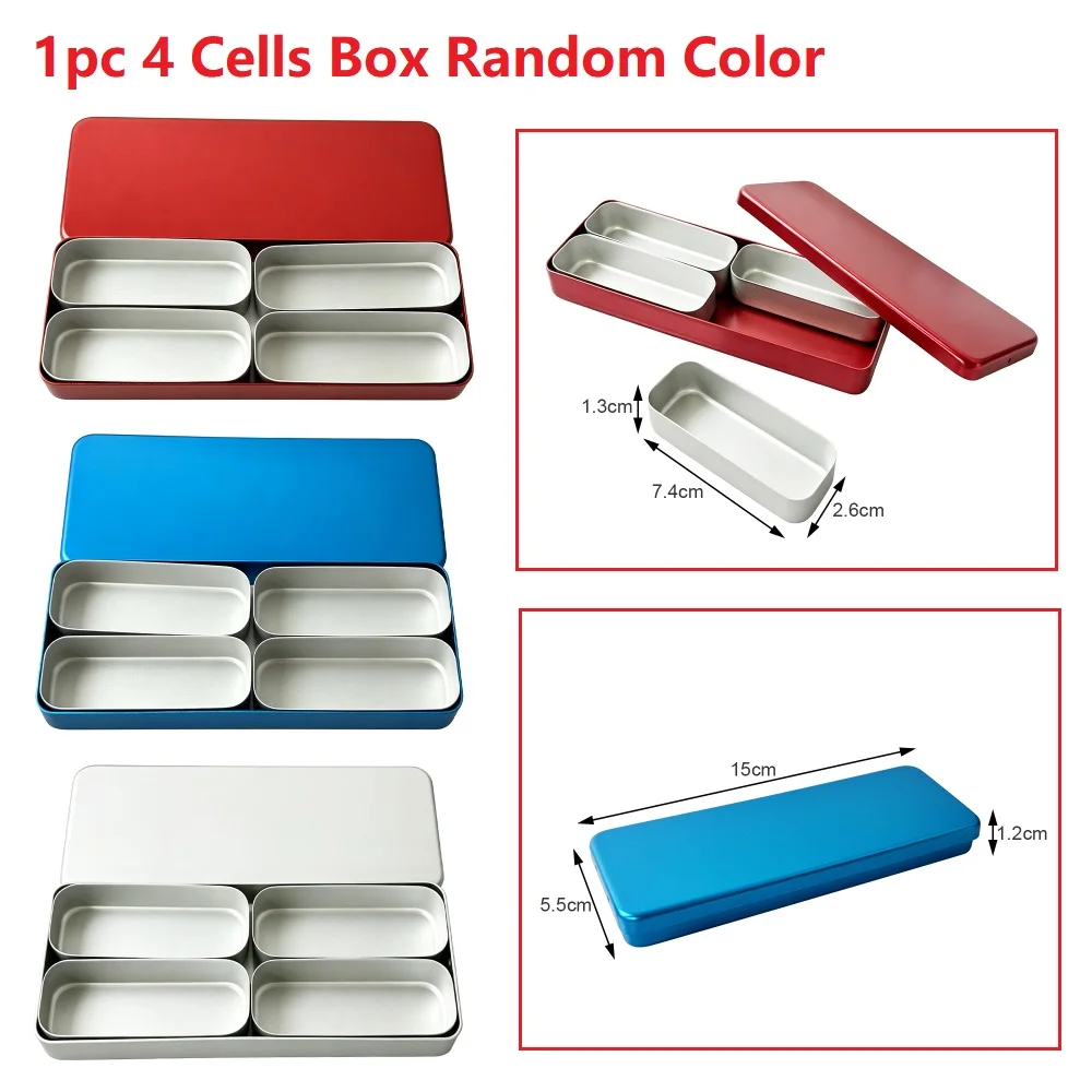 1PC Autoclave Disinfection Box 4/6 Cells Dental Bur Holder Block Sterilizer Case Endo Files Storage Container Random Color