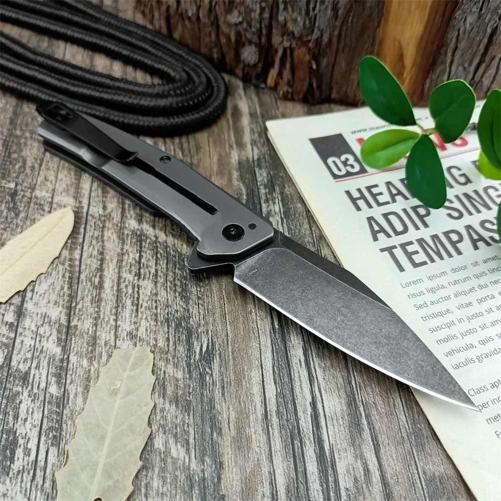 KS 1404 Assisted Flip Pocket Knife Black D2 Sharp Blade 420 Steel Non-slip Handle Fruit Knife Outdoor Hiking Jungle Utility Tool