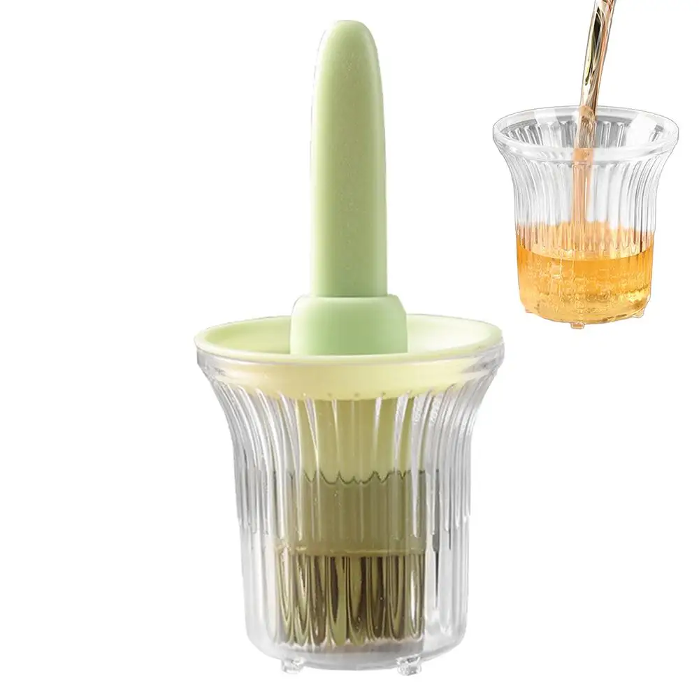 Bouteille d'huile de cuisine portable avec contrôle de brosse en silicone, détail quantitatif, vaporisateur pour barbecue, distributeur d'huile de cuisson