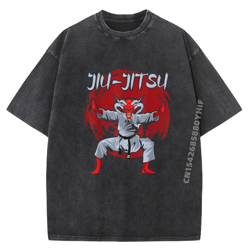 

Latest Women's Tops Tees Jiu Jitsu Japanese Oni Demon Normal Printed T-shirts Women Comfortable Funny Shirt Classic Washed Tops