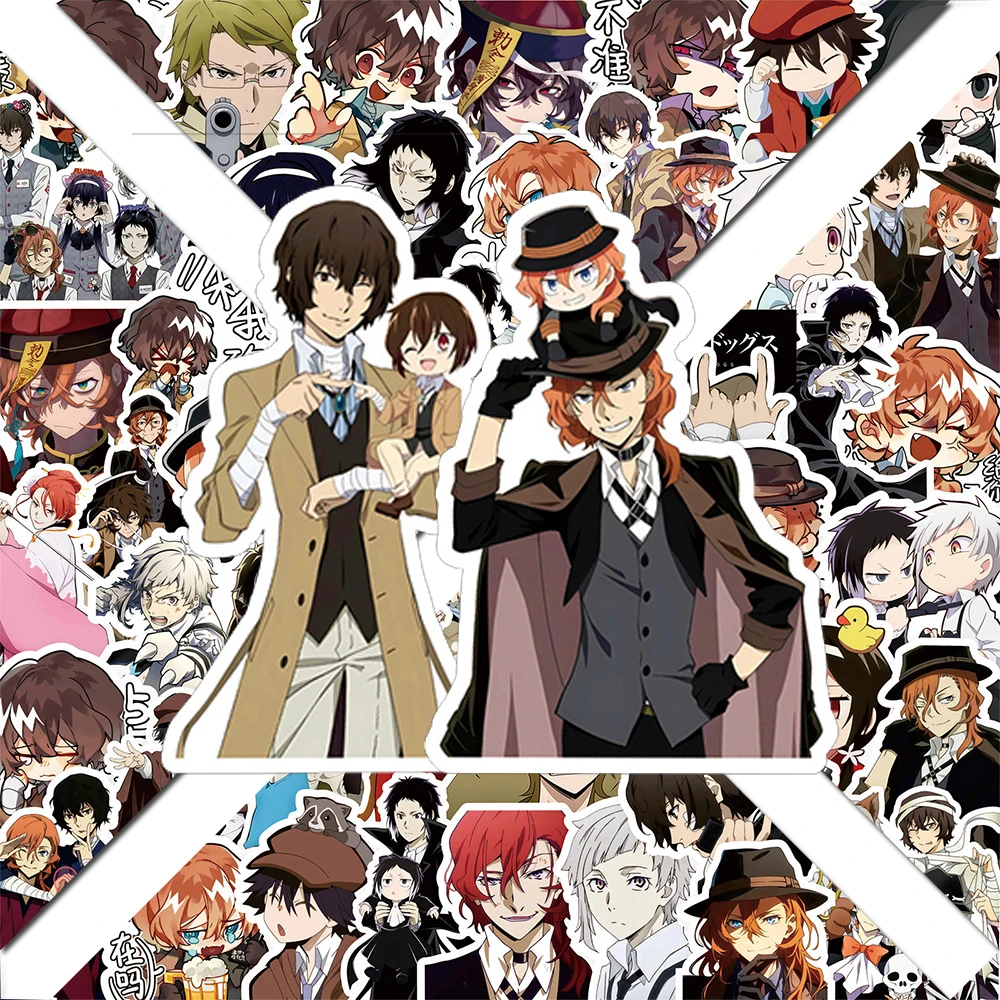 

10/30/82pcs Cartoon Bungou Stray Dogs Stickers Anime Cool Dazai Osamu Decals for Laptop Suitcase Helmet Car Kid Sticker Toy Gift