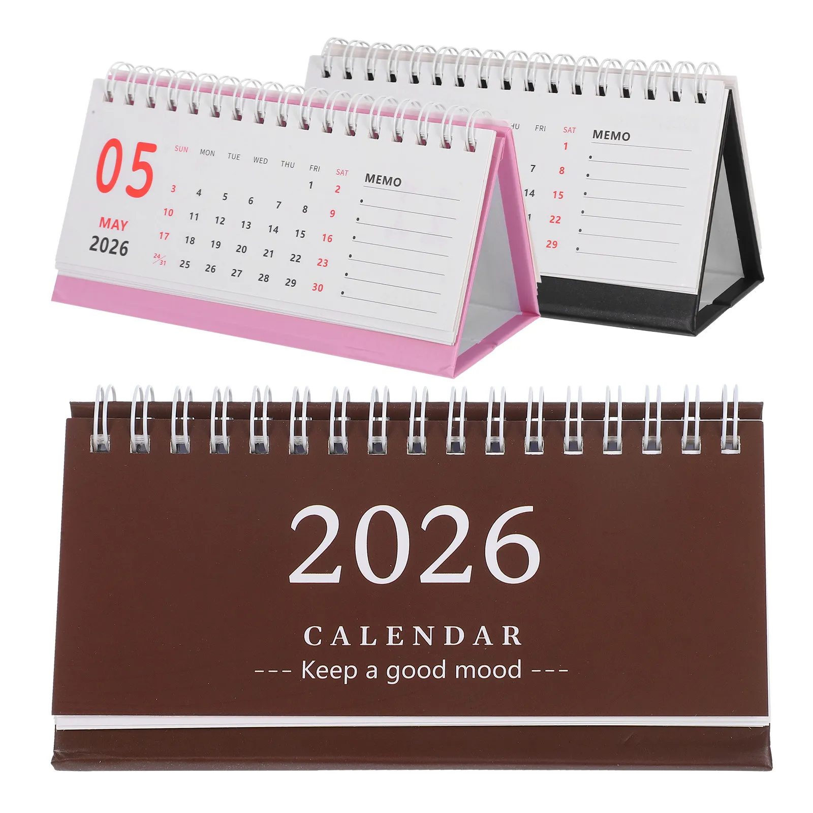 

3Pcs Mini Desk Calendar Creative Coil Binding Standing Flip Planner for Office Home School Monthly Time Management Desktop
