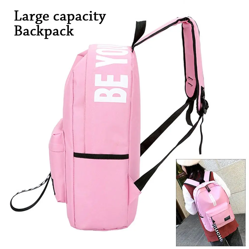 Pure Colour Schoolbag Women Men bag Nylon Large Capacity Backpack Teenage Girls Rucksack Bags Waterproof Travel Bag