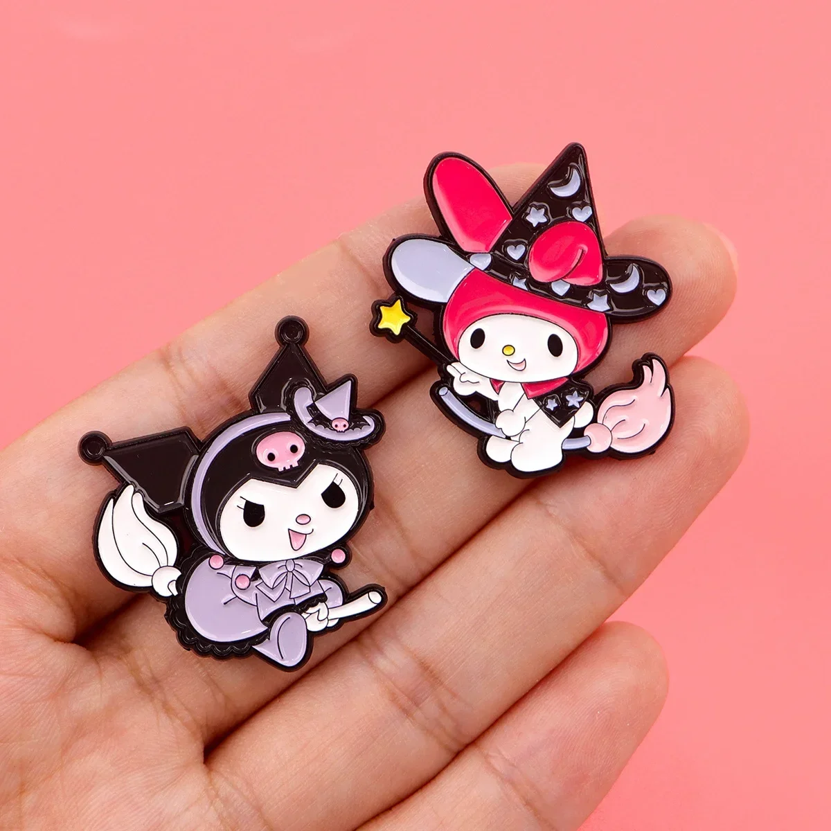 

1 cute cartoon personality Sanrio metal brooch. Cute Kuromi Melody badge oil drop alloy pin accessories