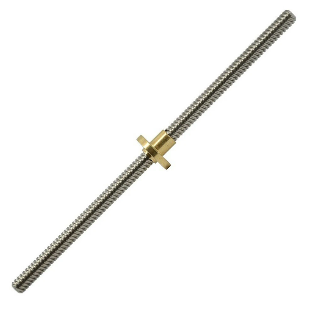resistant 8mm Stainless Steel Trapezoidal Screw Rod with Brass Nut for Industrial Automation Equipment  resistant