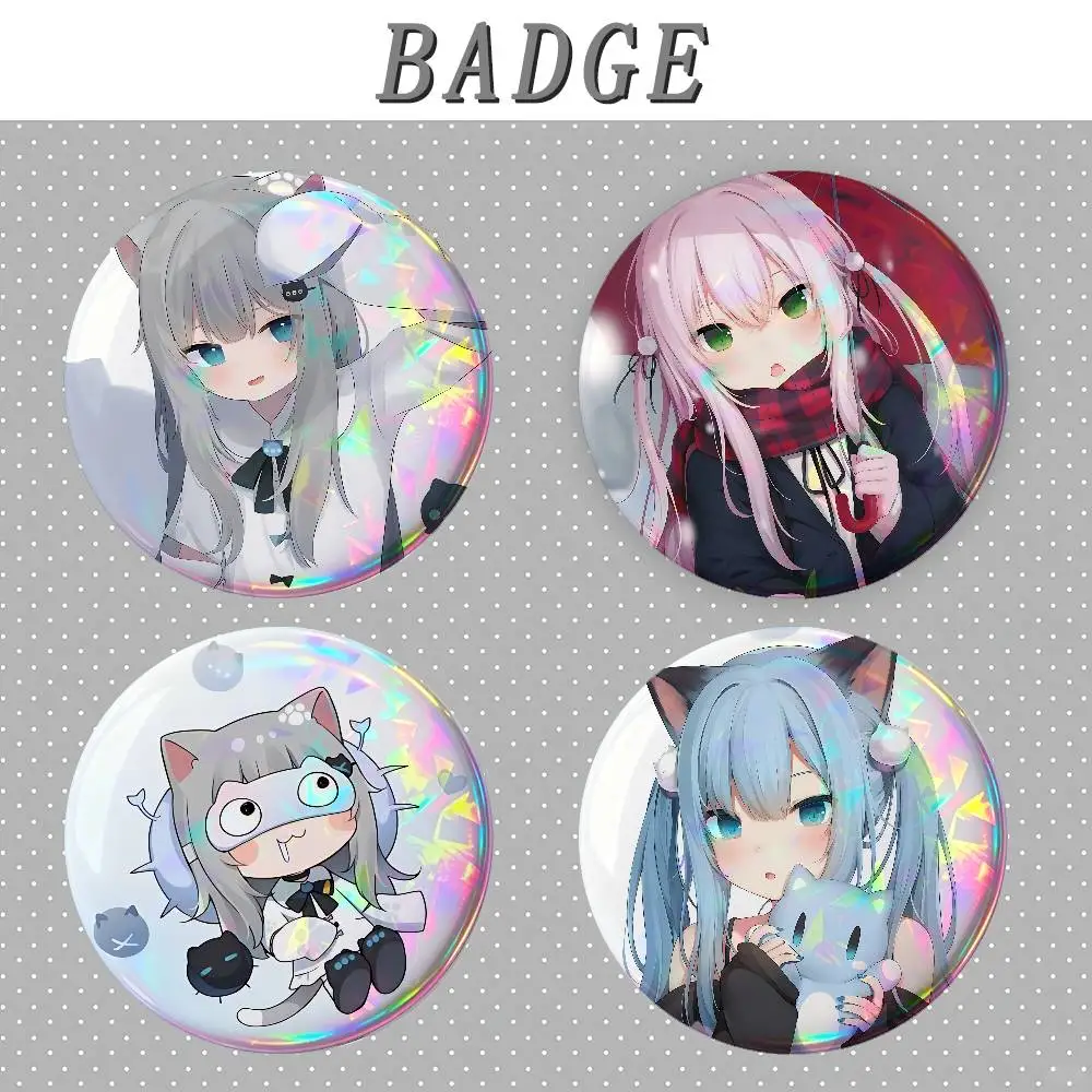Nachoneko Badges Fashion New Hip Hop Versatile Round Metal Badge Cartoon Pin Gift Wholesale