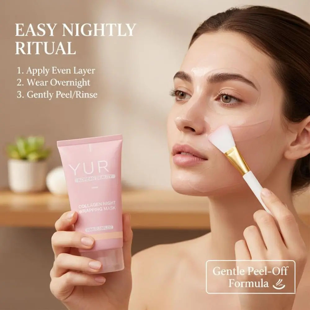New 75ML Collagen Night Wrapping Mask Easy Peel Off Hydrating Facial Mask Face Mask Skin Care