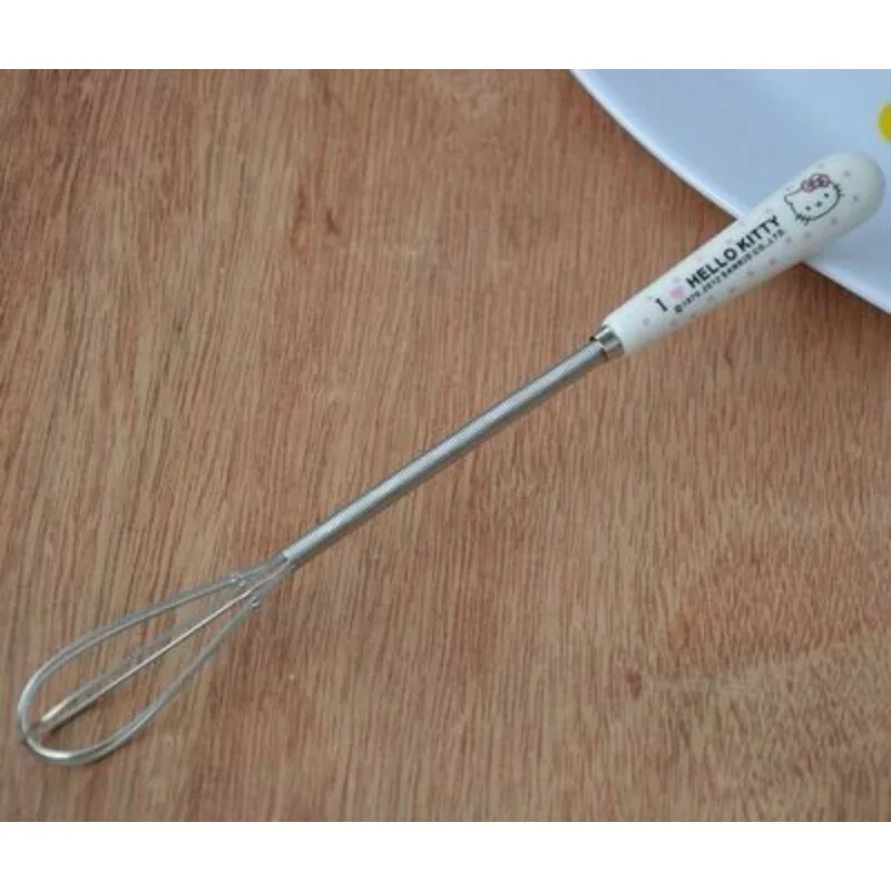 Sanrio Hello Kitty Hand Whisk Cartoon Stainless Steel Manual Hand Mixer Self-Turning Cream Utensils Kitchen Mixer Egg Cake Tools