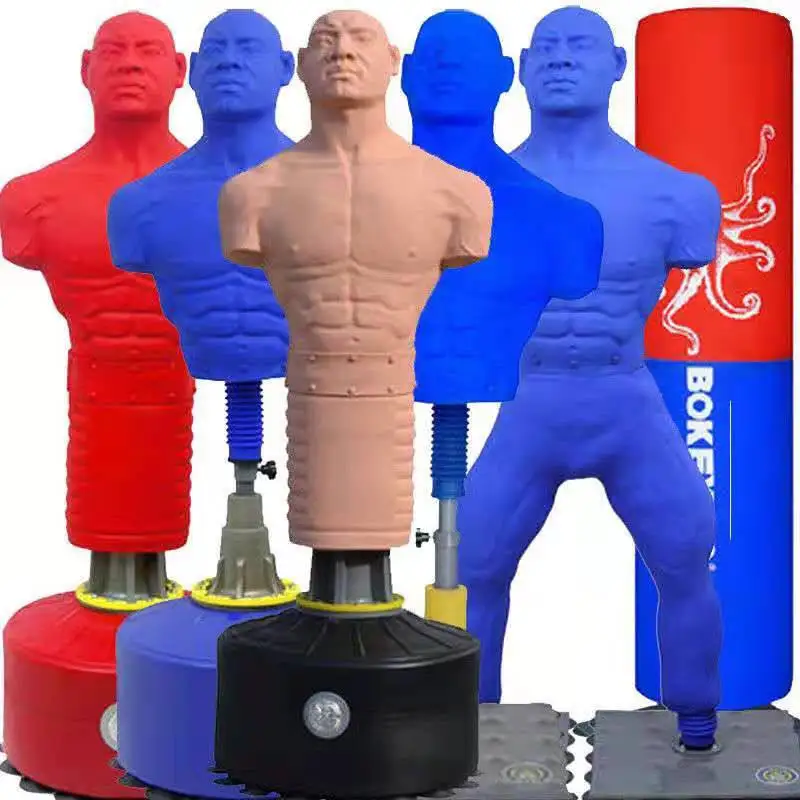 Eco-Friendly Heavy Duty Rubber Boxing Dummy Self-Standing Punching Mannequin & Sandbag Martial Arts Training Custom Color