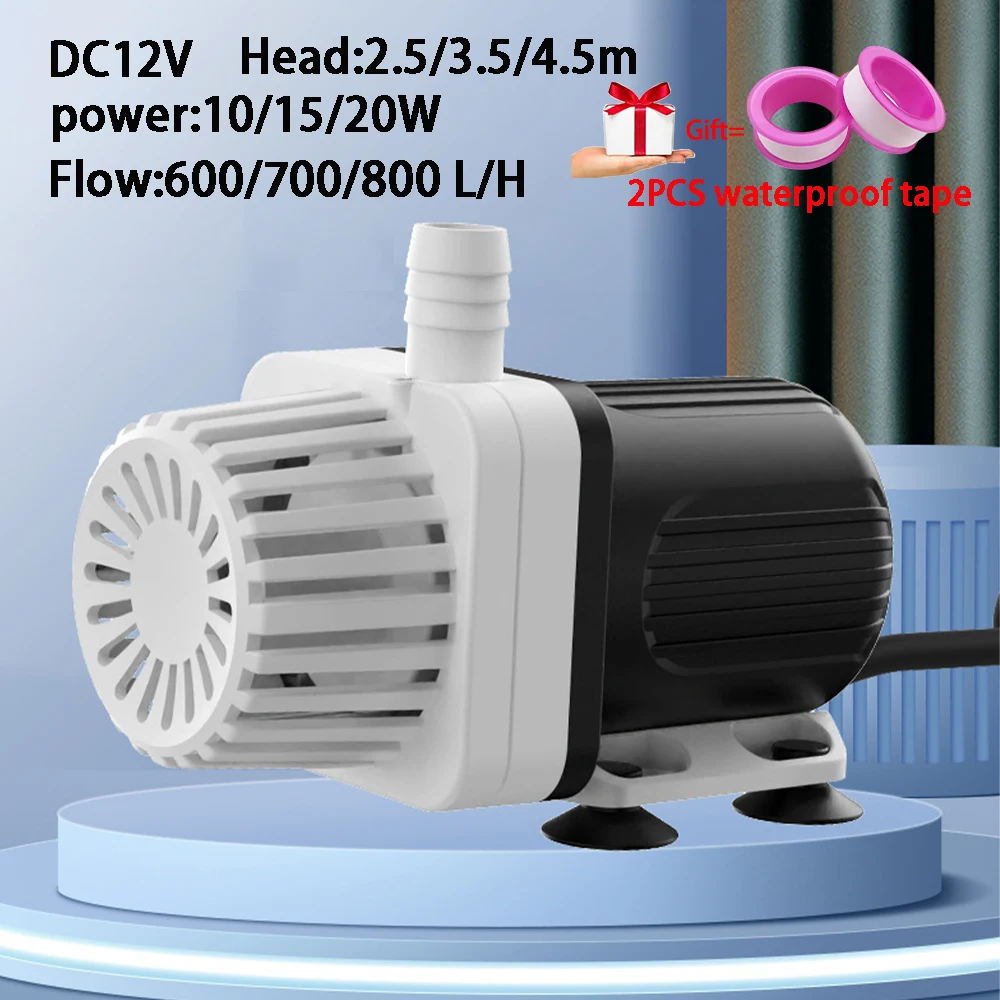 Petite pompe à filtre de circulation amphibie, eau froide et chaude, pour aquarium, DC12V, moteur sans balais, pompe Submersible